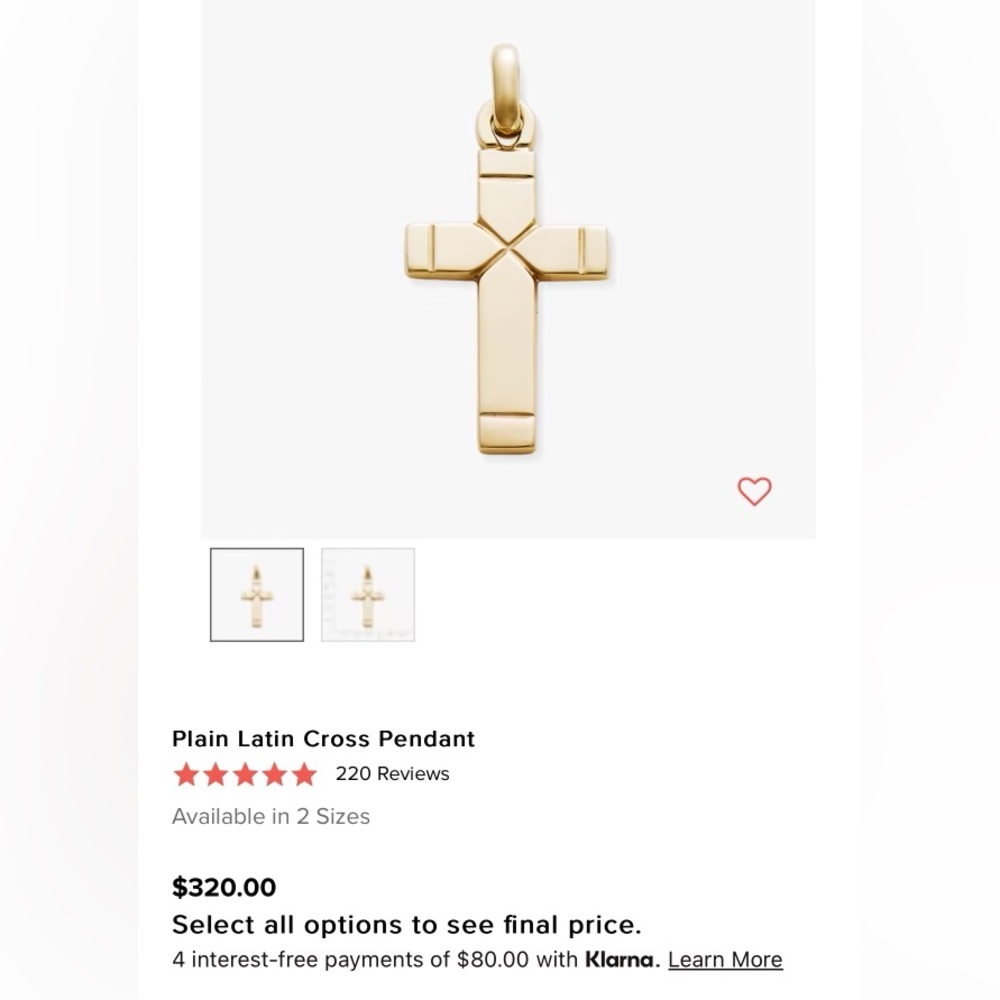 Latin cross pendant
